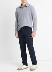 VINCE | Dylan Slim 5-Pocket Peached Stretch-Cotton Pant in Trousers - COASTAL BLUE