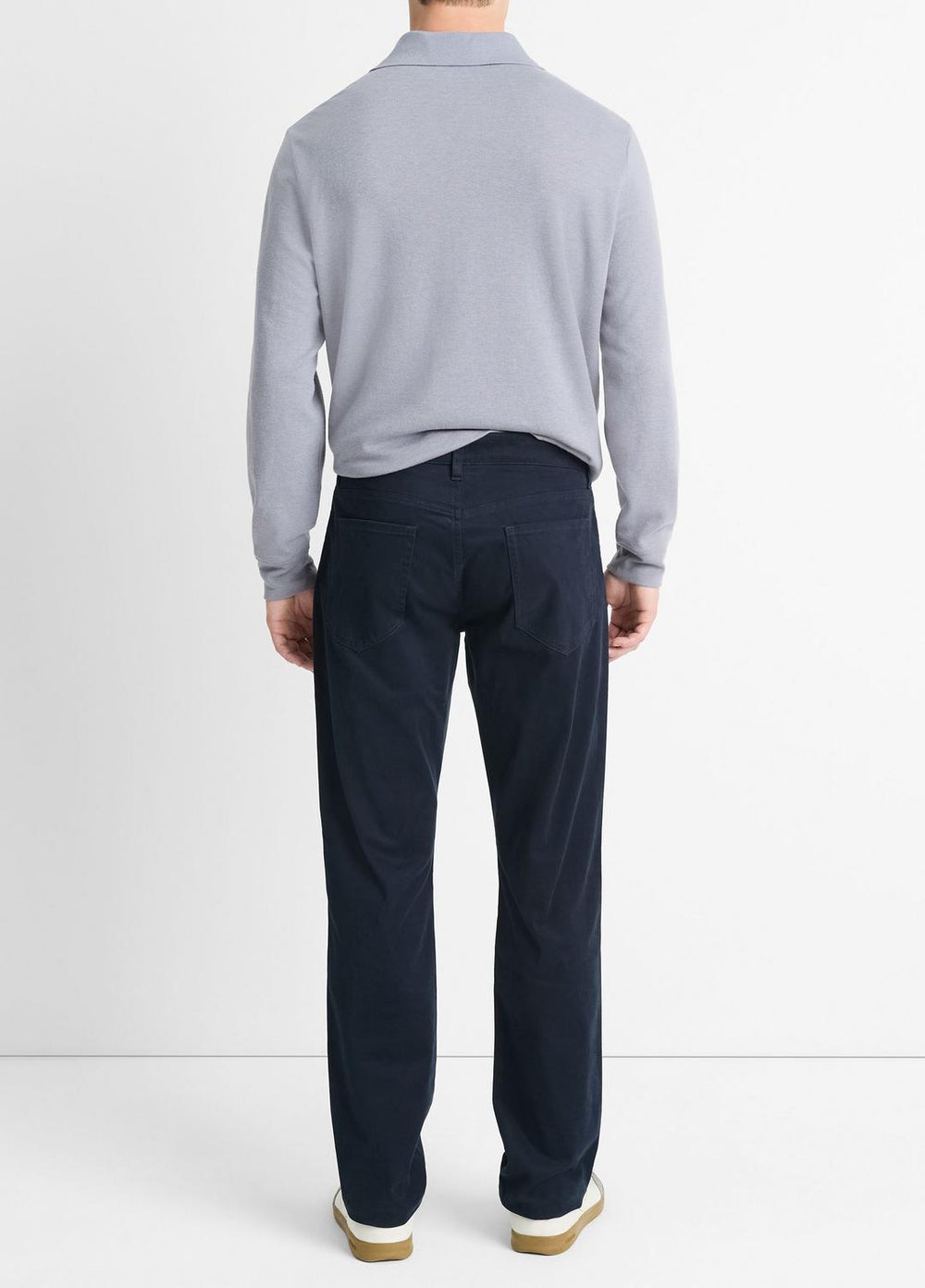 VINCE | Dylan Slim 5-Pocket Peached Stretch-Cotton Pant in Trousers - COASTAL BLUE