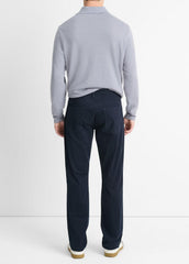 VINCE | Dylan Slim 5-Pocket Peached Stretch-Cotton Pant in Trousers - COASTAL BLUE
