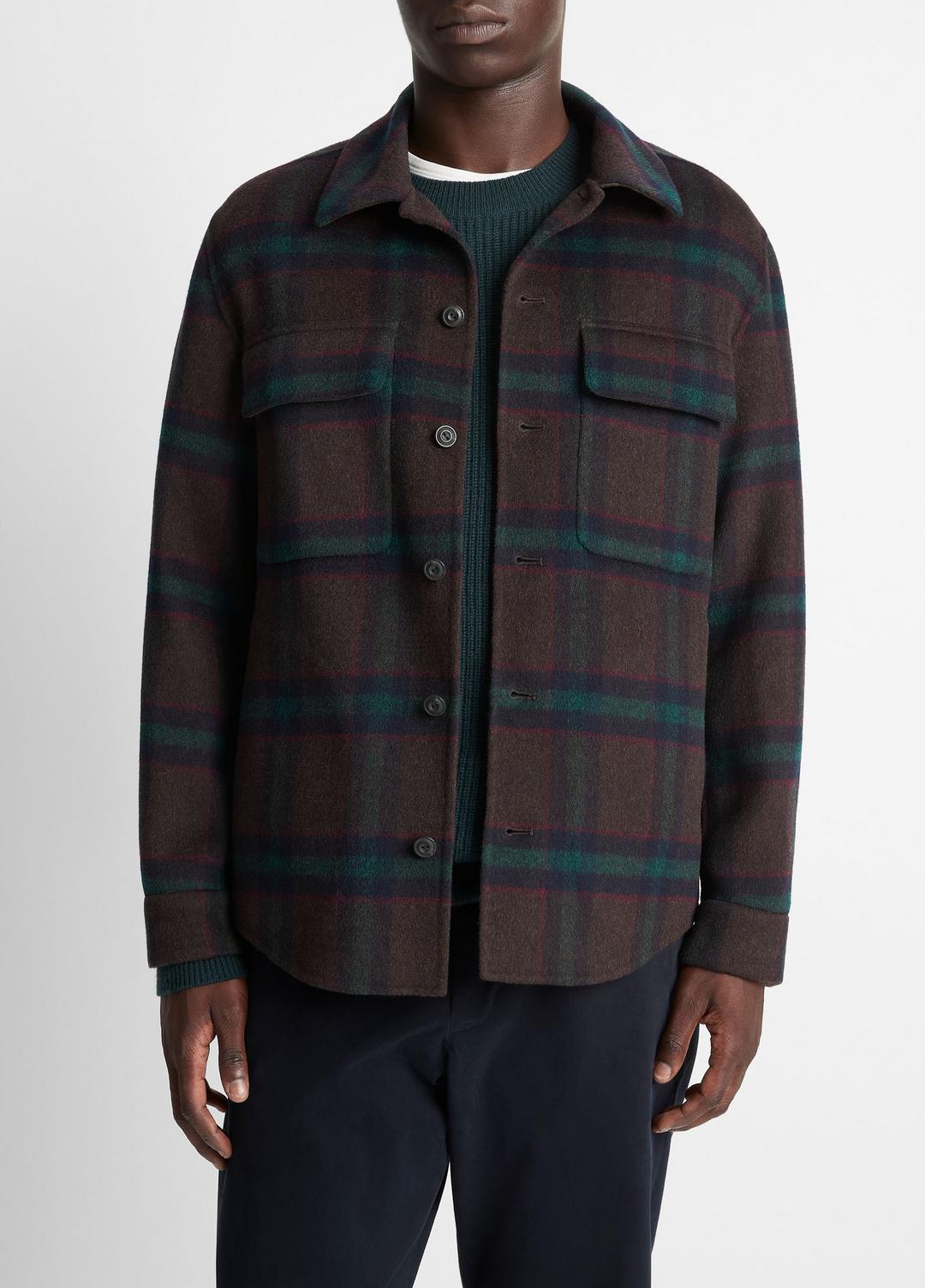 VINCE | Plaid Splittable Wool-Blend Shirt Jacket in Shirt Jackets - COASTAL COUNTRY RACER