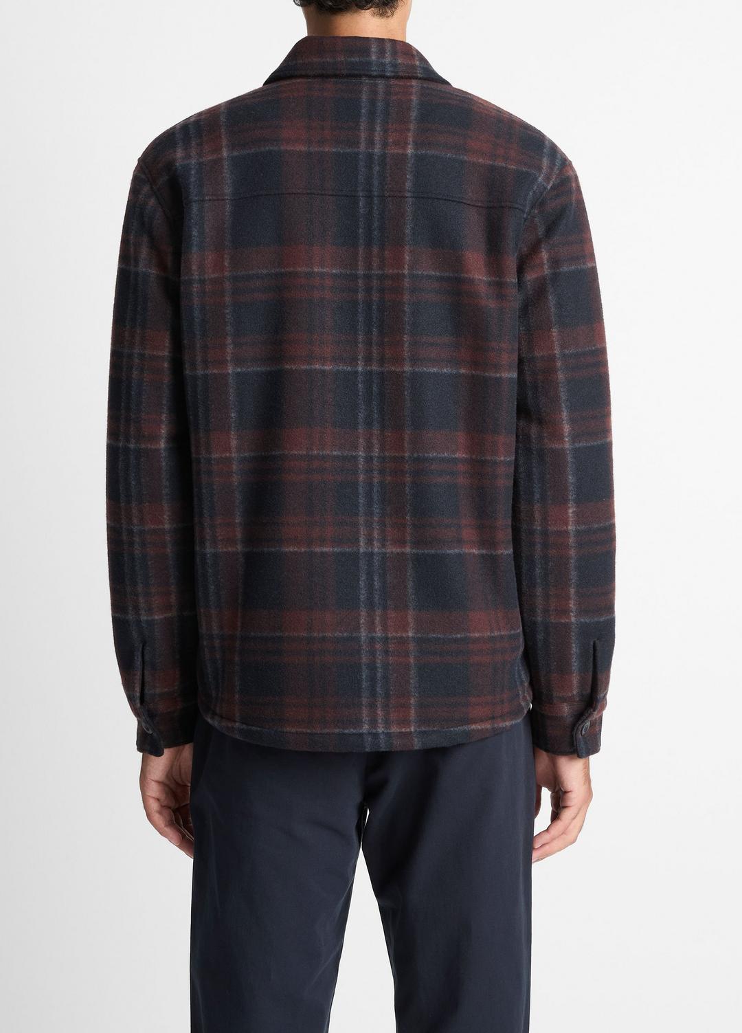 VINCE | Sherpa-Lined Plaid Shirt Jacket in Shirt Jackets - COASTAL COMBO