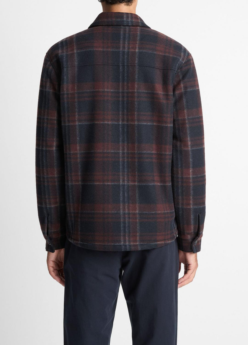 VINCE | Sherpa-Lined Plaid Shirt Jacket in Shirt Jackets - COASTAL COMBO