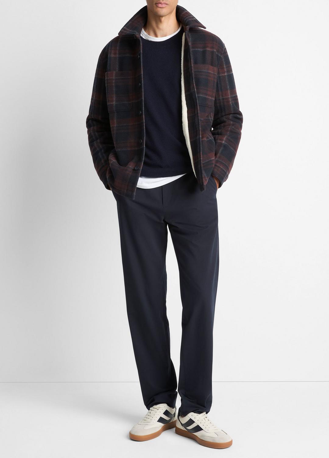 VINCE | Sherpa-Lined Plaid Shirt Jacket in Shirt Jackets - COASTAL COMBO