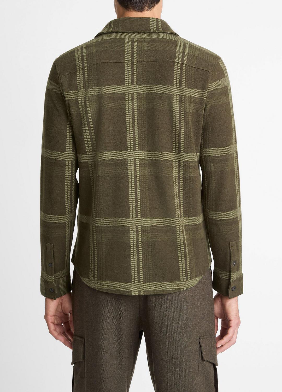 VINCE | Plaid Cotton-Blend Shirt Jacket in Shirt Jackets - DARK LEAF COMBO