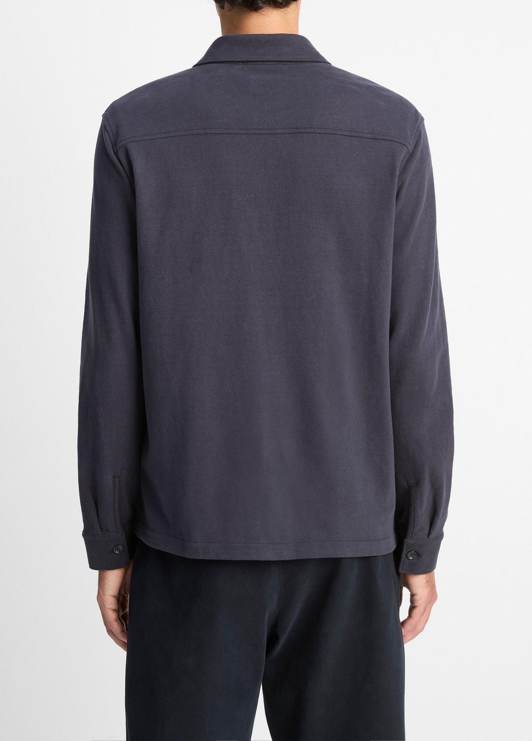 VINCE | Heavy Sueded Cotton Shirt Jacket in Shirt Jackets - COASTAL BLUE