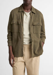 VINCE | Double-Slub Cotton-Blend Shirt Jacket in Jackets - MOSS