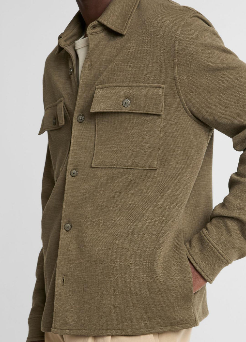 VINCE | Double-Slub Cotton-Blend Shirt Jacket in Jackets - MOSS