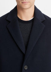 VINCE | Classic Italian Wool-Blend Coat in Jackets & Outerwear - COASTAL BLUE