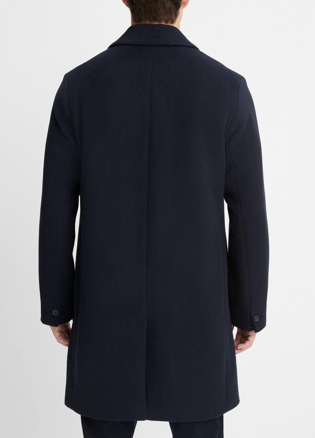 VINCE | Classic Italian Wool-Blend Coat in Jackets & Outerwear - COASTAL BLUE