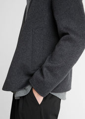 VINCE | Splittable Wool-Blend Zip-Front Jacket in Jackets - HEATHER BLACK