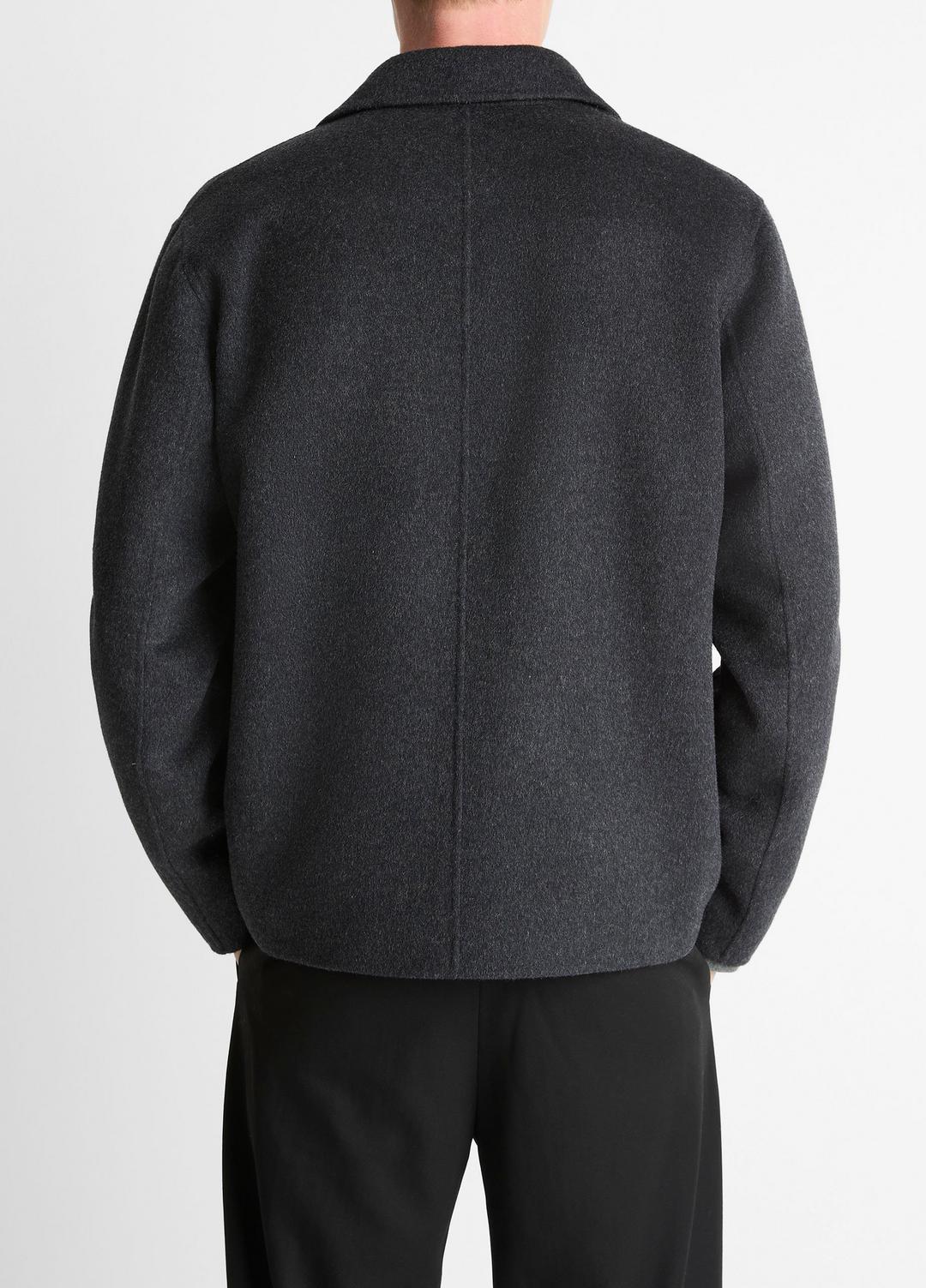 VINCE | Splittable Wool-Blend Zip-Front Jacket in Jackets - HEATHER BLACK