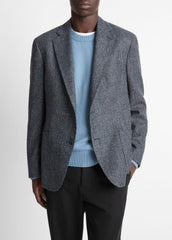 VINCE | Plaid Alpaca-Blend Relaxed Sport Coat in Blazers - NAVY/BLUE