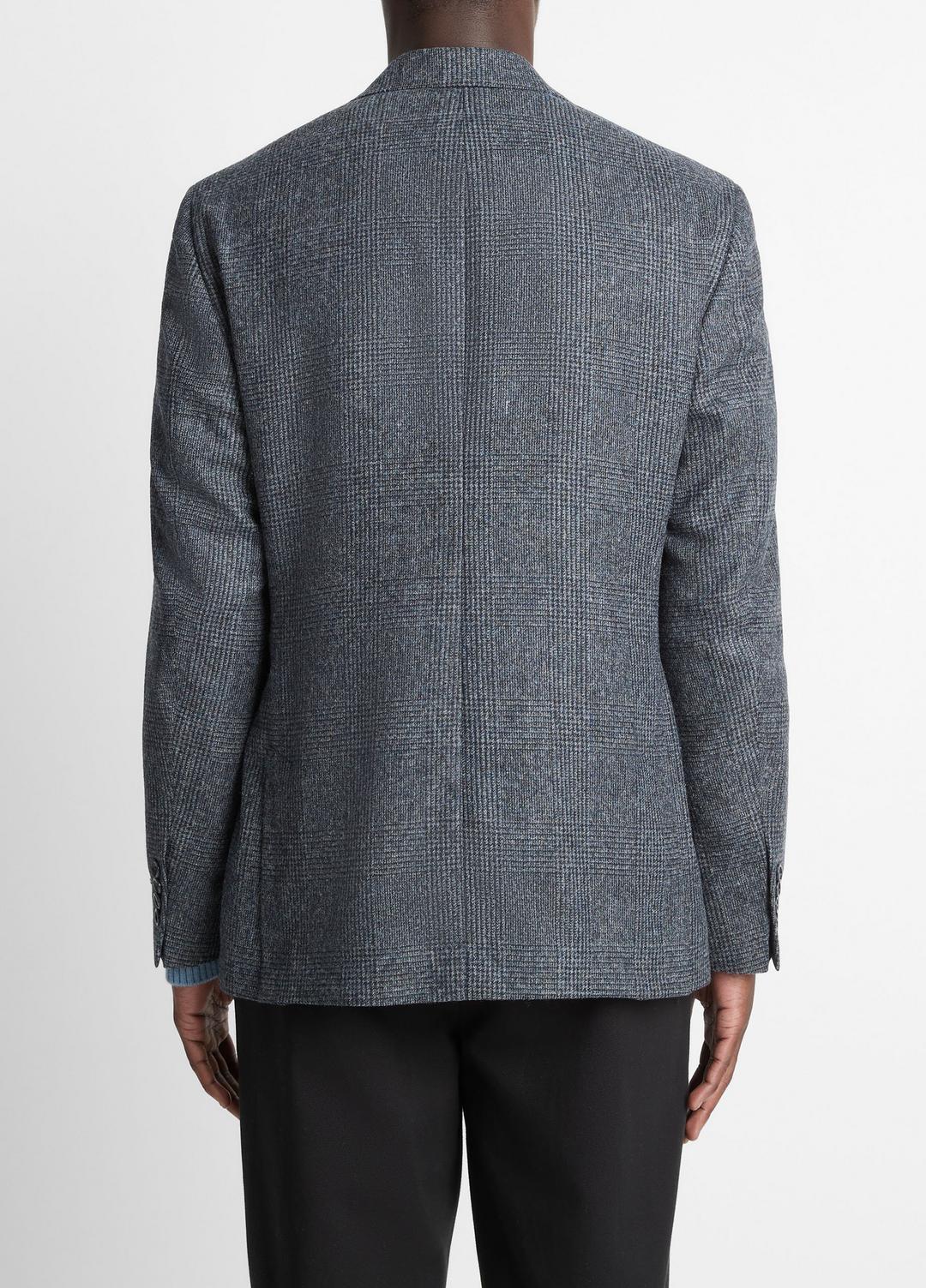 VINCE | Plaid Alpaca-Blend Relaxed Sport Coat in Blazers - NAVY/BLUE
