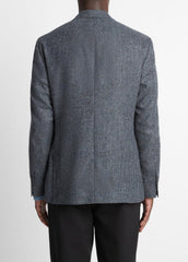 VINCE | Plaid Alpaca-Blend Relaxed Sport Coat in Blazers - NAVY/BLUE