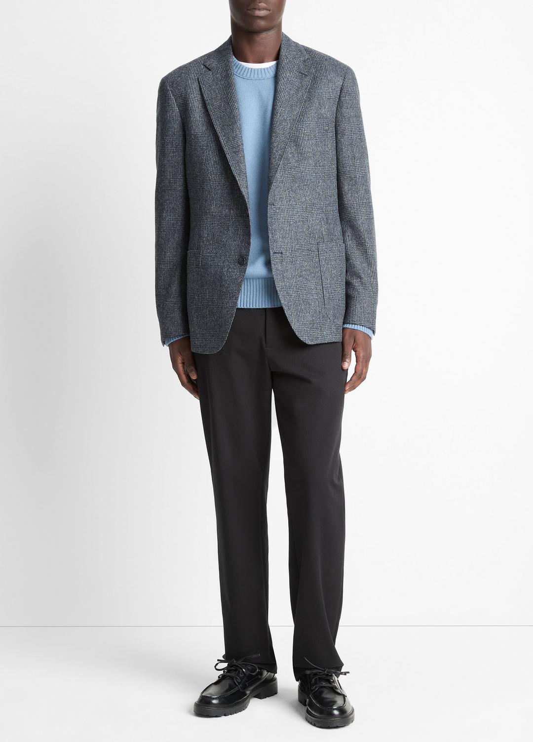 VINCE | Plaid Alpaca-Blend Relaxed Sport Coat in Blazers - NAVY/BLUE