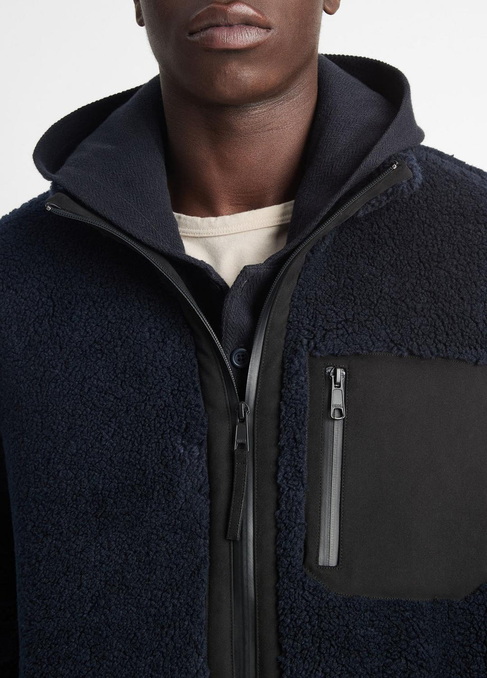 VINCE | Sherpa Zip Jacket in Jackets - COASTAL BLUE