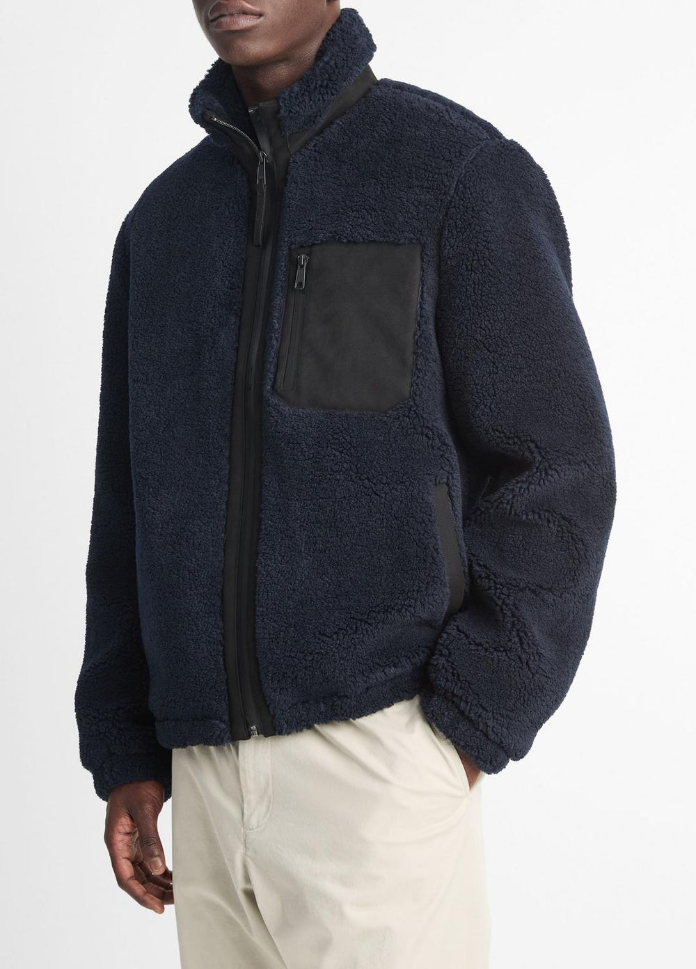 VINCE | Sherpa Zip Jacket in Jackets - COASTAL BLUE