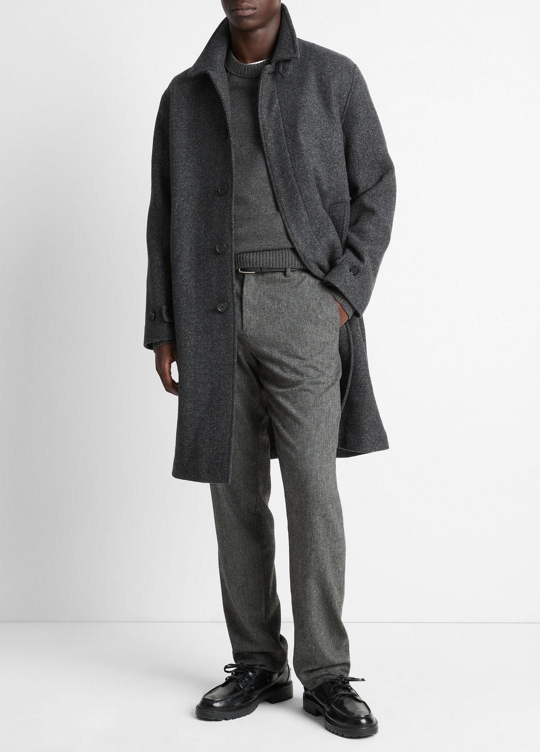 VINCE | Italian Wool-Blend Balmacaan Coat in Coats - HEATHER CHARCOAL