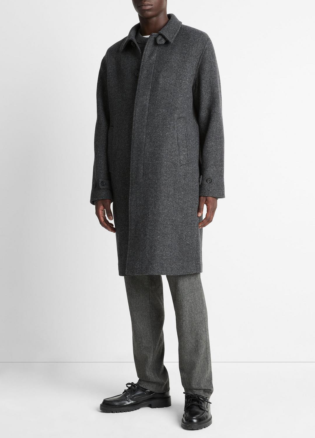VINCE | Italian Wool-Blend Balmacaan Coat in Coats - HEATHER CHARCOAL