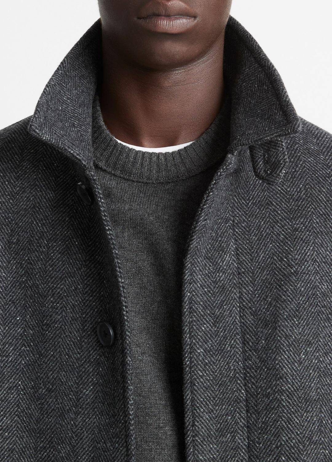 VINCE | Italian Wool-Blend Balmacaan Coat in Coats - HEATHER CHARCOAL