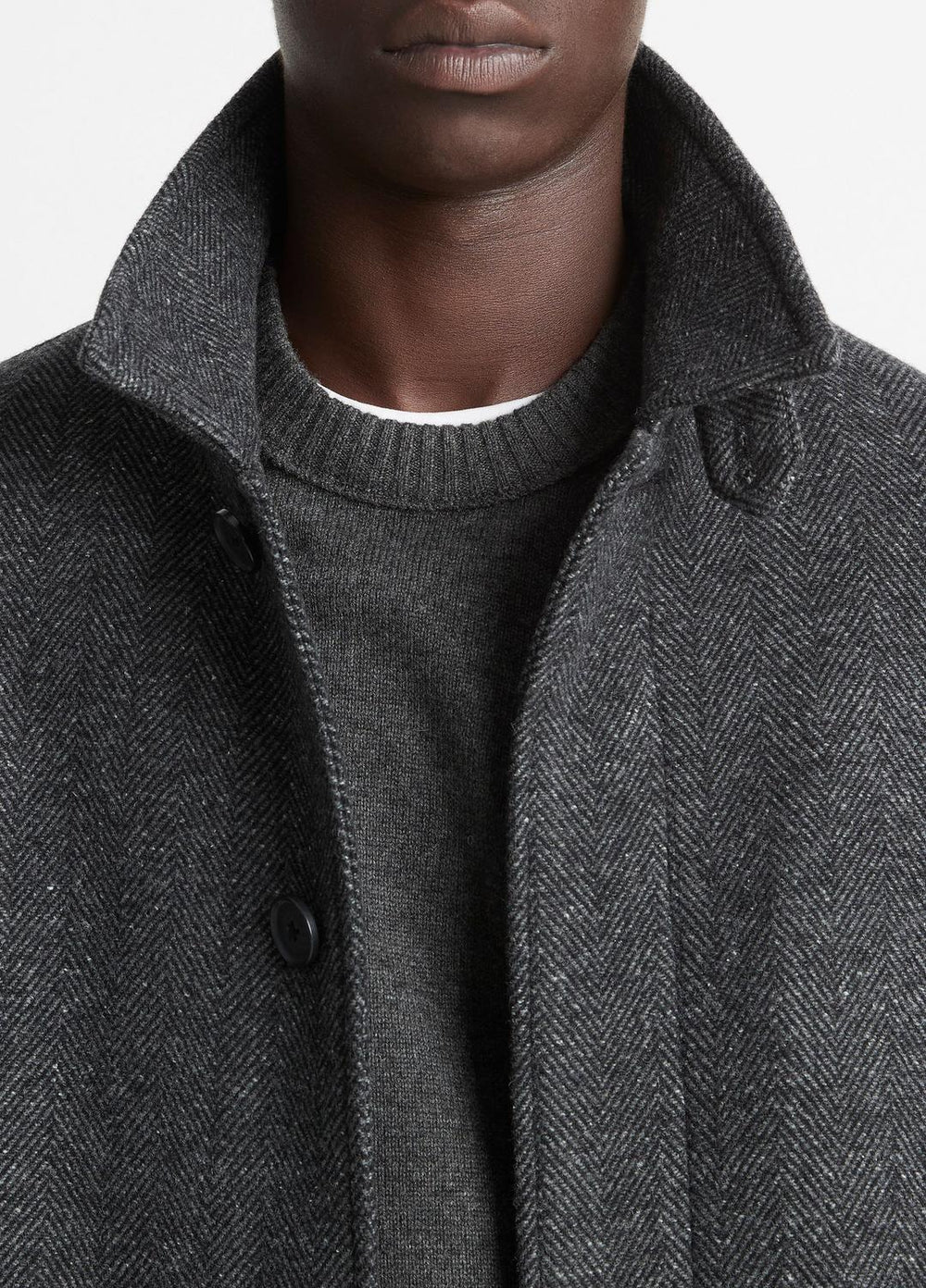 VINCE | Italian Wool-Blend Balmacaan Coat in Coats - HEATHER CHARCOAL