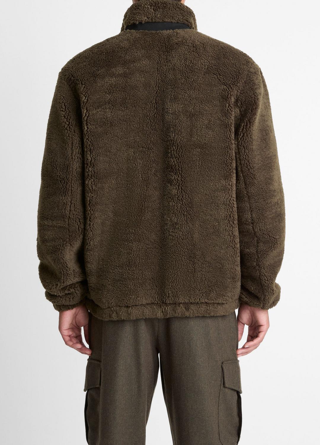 VINCE | Sherpa Zip Jacket in Jackets - DARK LEAF