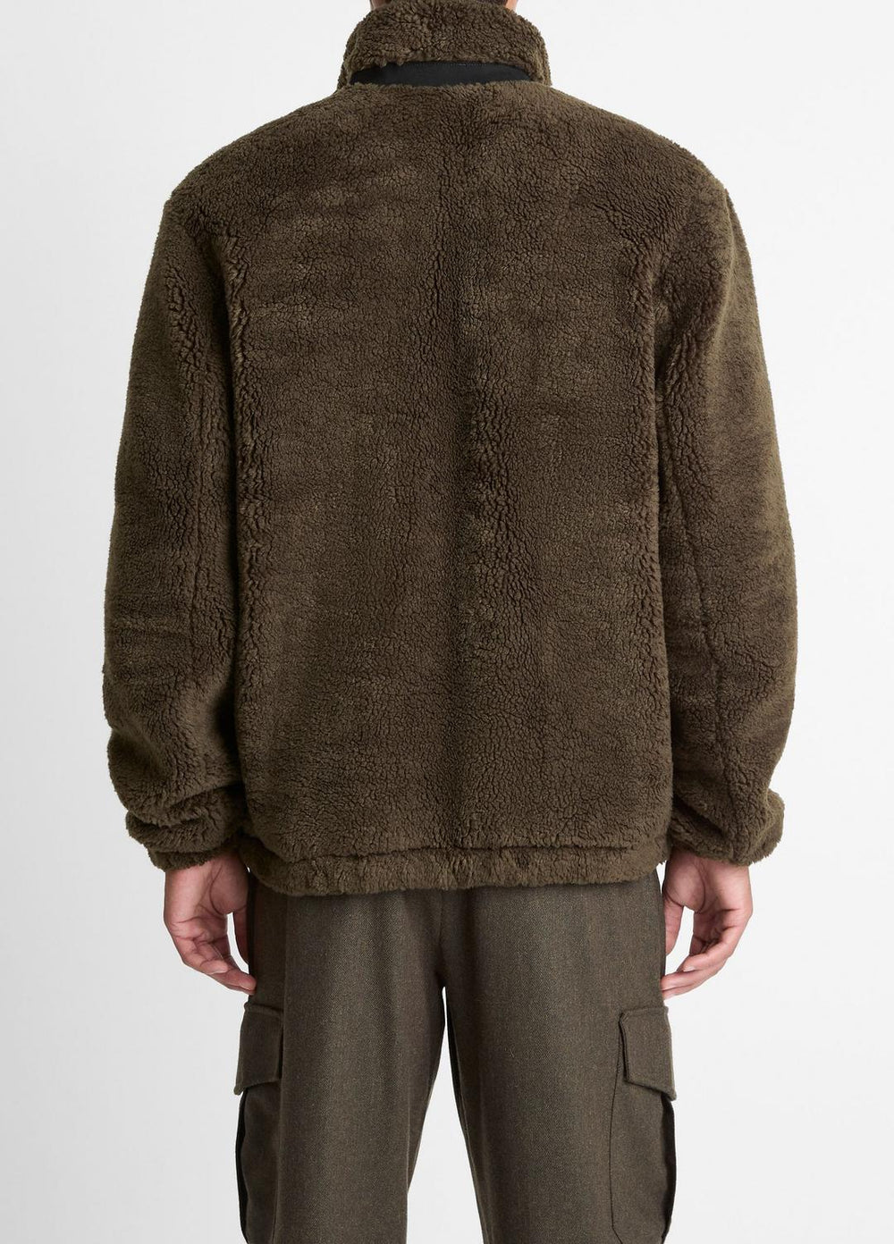 VINCE | Sherpa Zip Jacket in Jackets - DARK LEAF