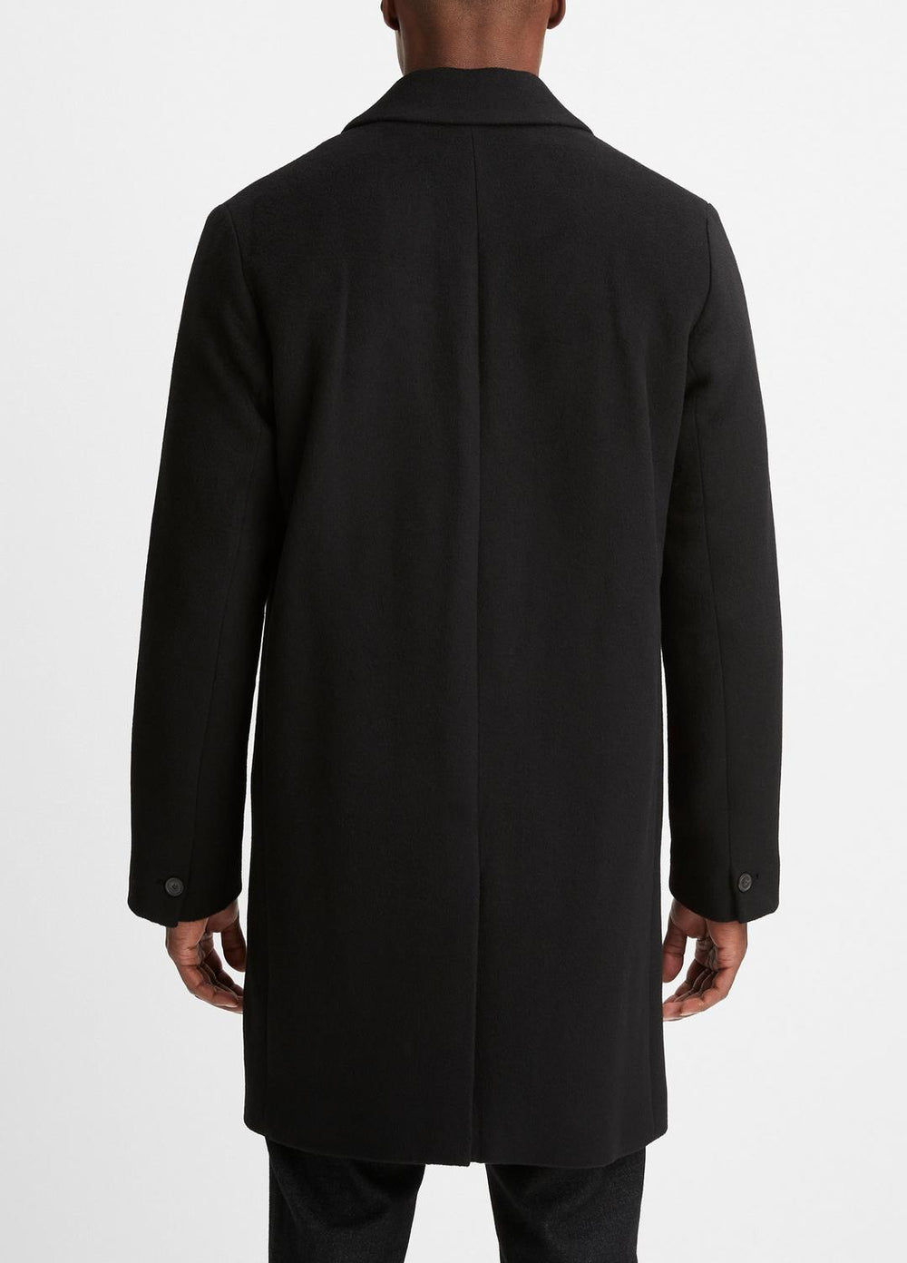 VINCE | Classic Italian Wool-Blend Coat in Jackets & Outerwear - BLACK