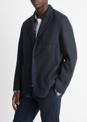 VINCE | Italian Splittable Wool-Blend Blazer in Jackets & Outerwear - COASTAL BLUE