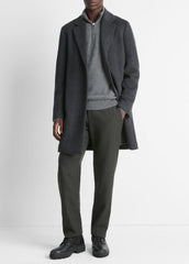 VINCE | Classic Italian Wool-Blend Coat in Jackets & Outerwear - HEATHER CHARCOAL