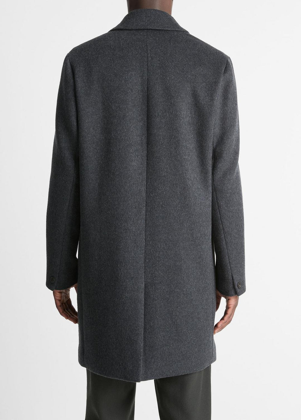 VINCE | Classic Italian Wool-Blend Coat in Jackets & Outerwear - HEATHER CHARCOAL