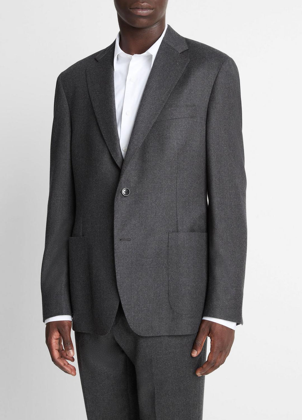 VINCE | Wool-Silk Flannel Relaxed Sport Coat in Blazers - CHARCOAL