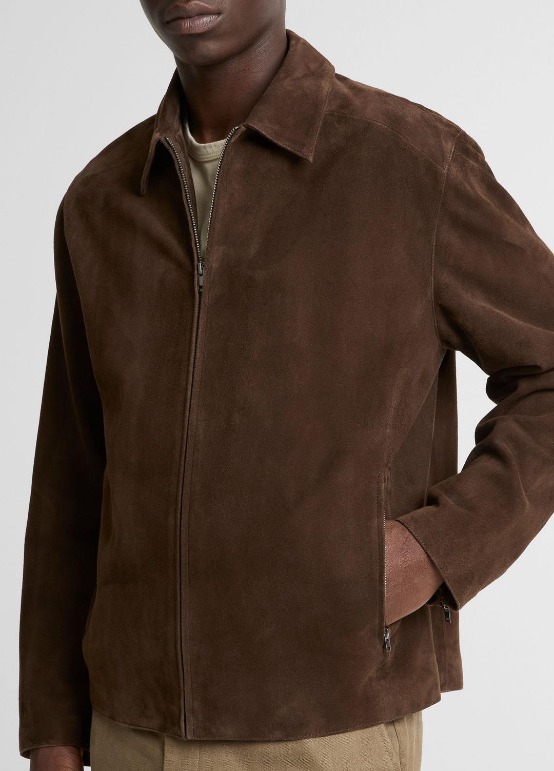 VINCE | Suede Moto Jacket in Jackets - ESPRESSO