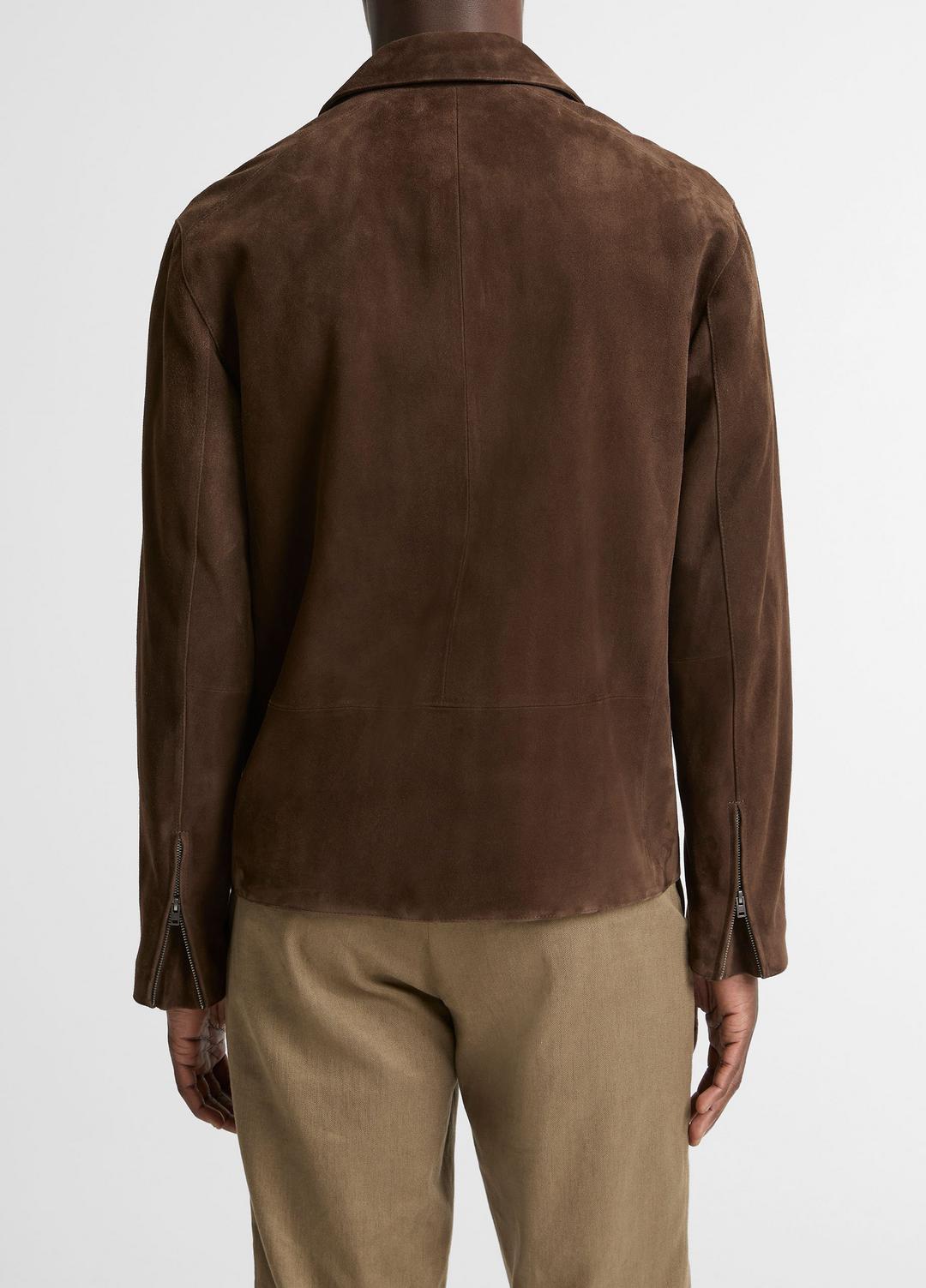 VINCE | Suede Moto Jacket in Jackets - ESPRESSO