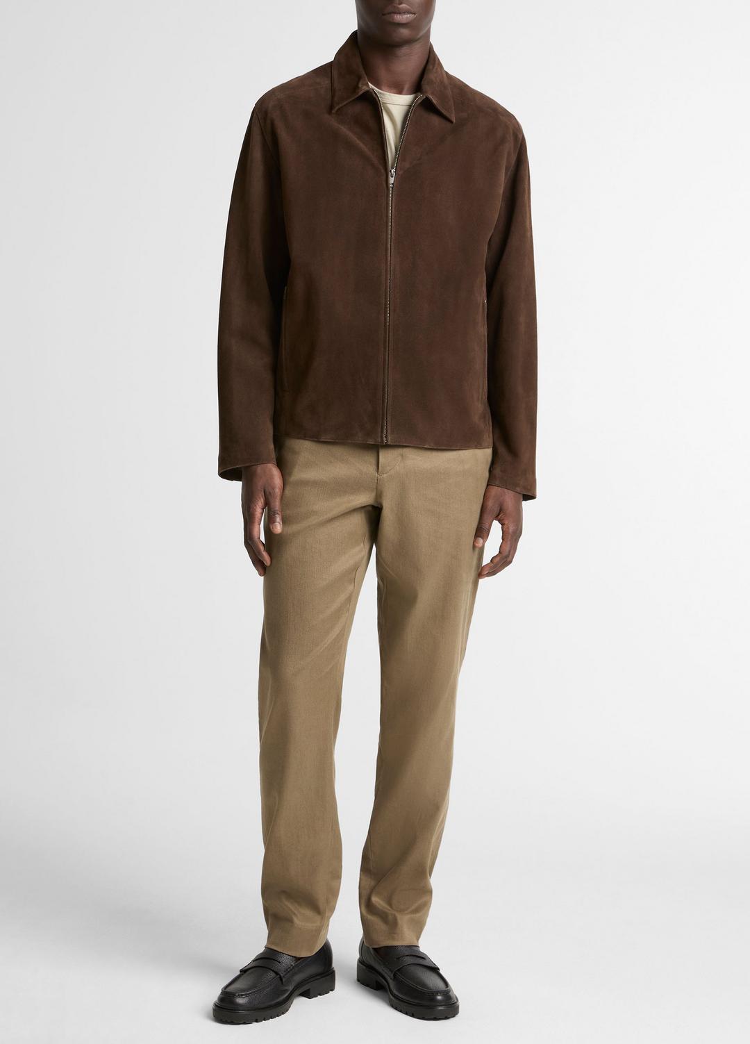 VINCE | Suede Moto Jacket in Jackets - ESPRESSO