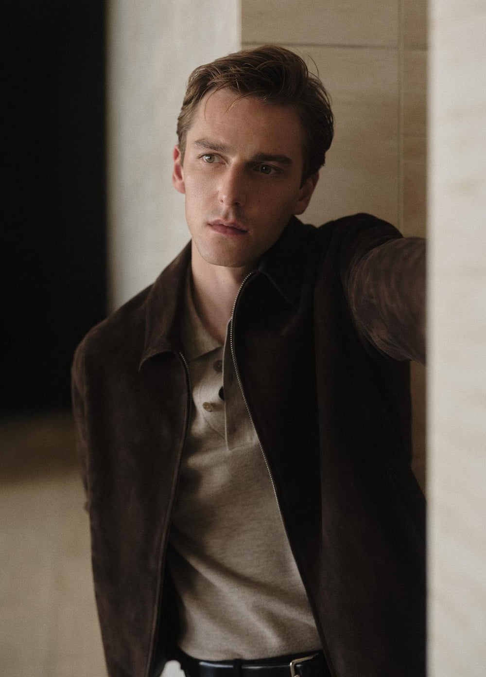 VINCE | Suede Moto Jacket in Jackets - ESPRESSO