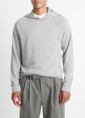 VINCE | Featherweight Merino Wool-Cashmere Hoodie in Sweatshirts & Hoodies - HEATHER GREY