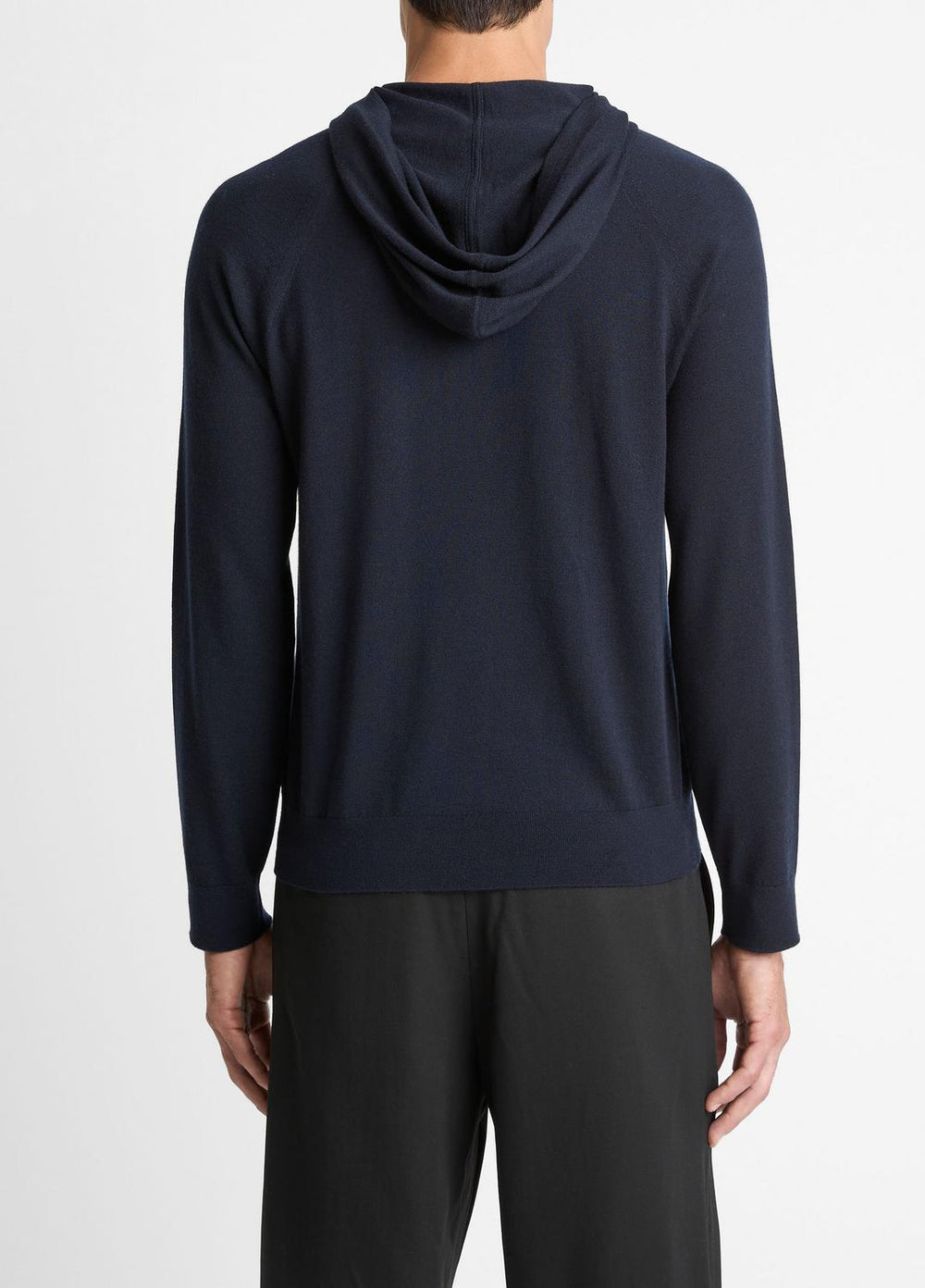 VINCE | Featherweight Merino Wool-Cashmere Hoodie in Sweatshirts & Hoodies - COASTAL BLUE