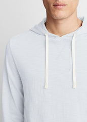VINCE | Textured Cotton Hoodie in Sweatshirts & Hoodies - SHIRTING BLUE
