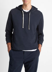 VINCE | Textured Cotton Hoodie in Sweatshirts & Hoodies - COASTAL BLUE