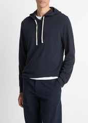 VINCE | Textured Cotton Hoodie in Sweatshirts & Hoodies - COASTAL BLUE