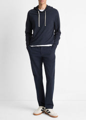 VINCE | Textured Cotton Hoodie in Sweatshirts & Hoodies - COASTAL BLUE