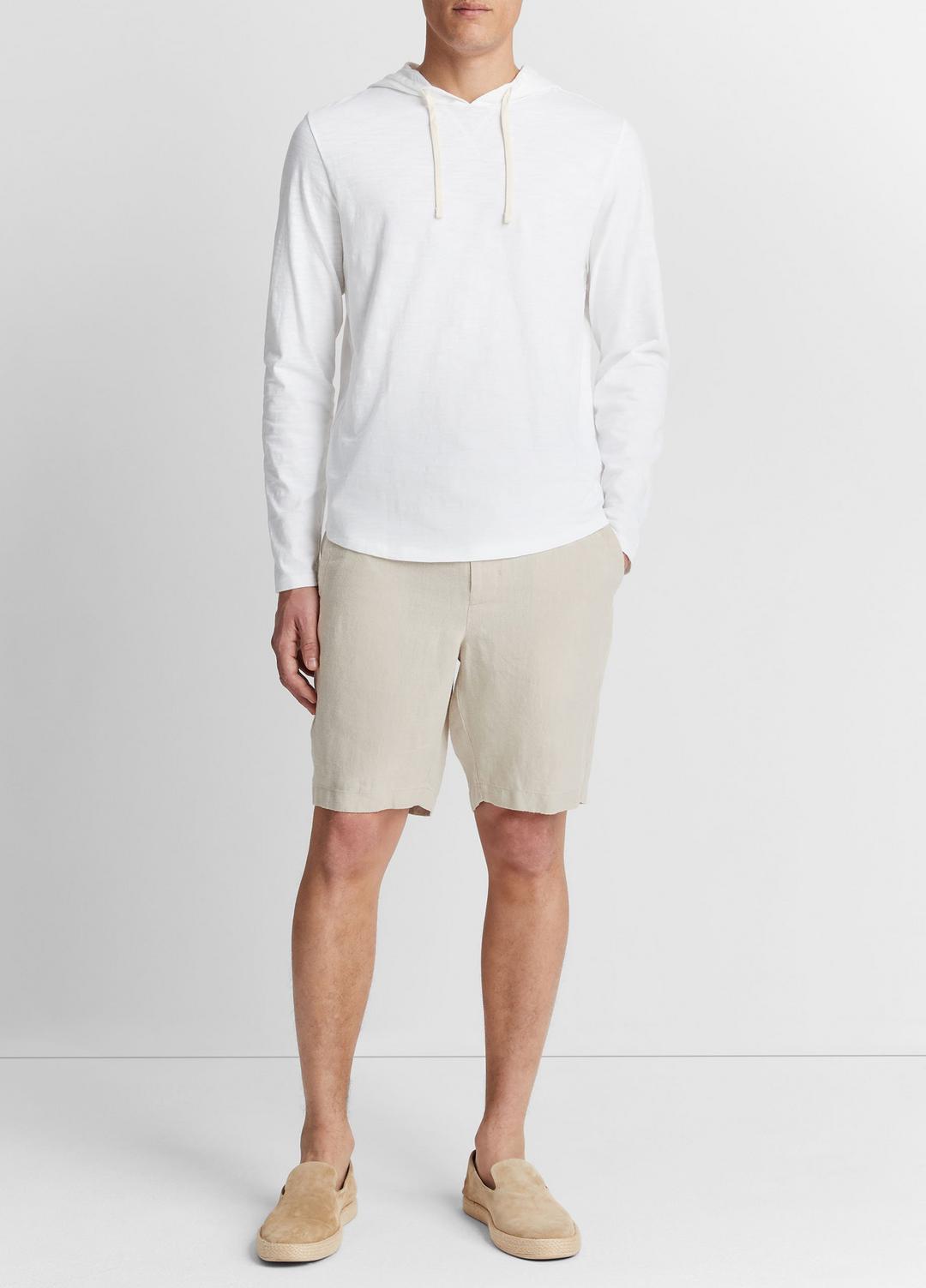 VINCE | Textured Cotton Hoodie in Sweatshirts & Hoodies - OPTIC WHITE