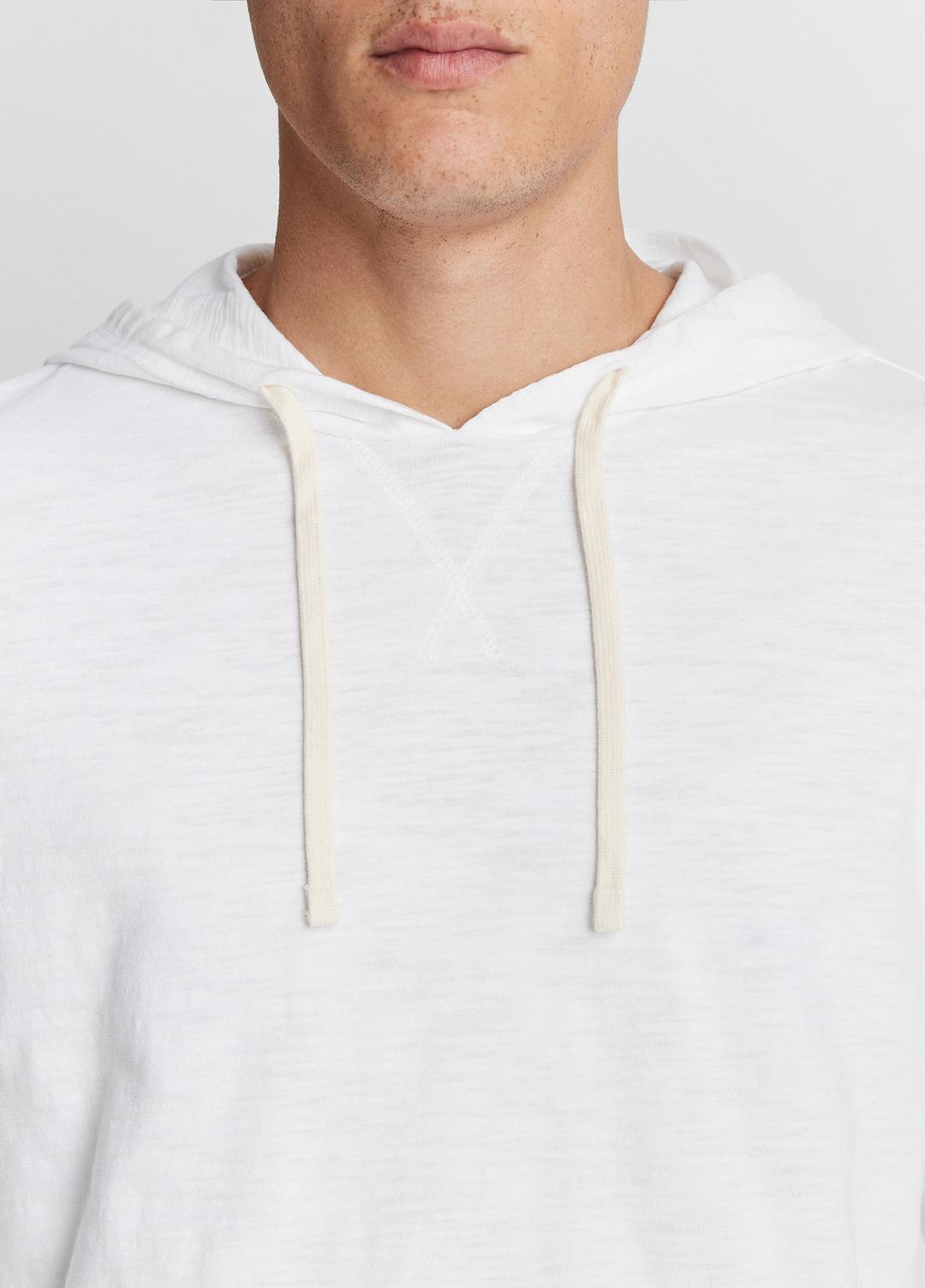 VINCE | Textured Cotton Hoodie in Sweatshirts & Hoodies - OPTIC WHITE