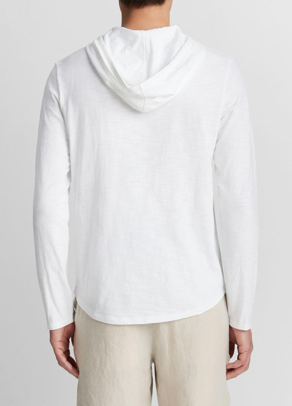 VINCE | Textured Cotton Hoodie in Sweatshirts & Hoodies - OPTIC WHITE