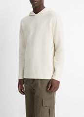 VINCE | Variegated Stripe Double-Face Cotton-Blend Hoodie in Sweatshirts & Hoodies - BAJA SAND/NATURAL