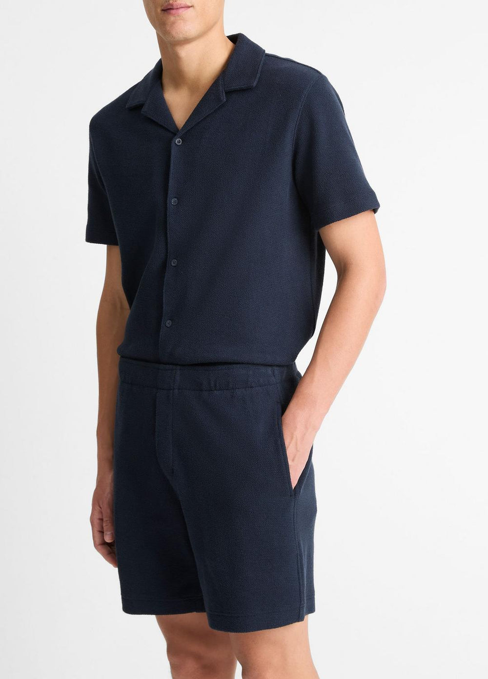 VINCE | Cotton Bouclé Pull-On Short in Shorts - COASTAL BLUE