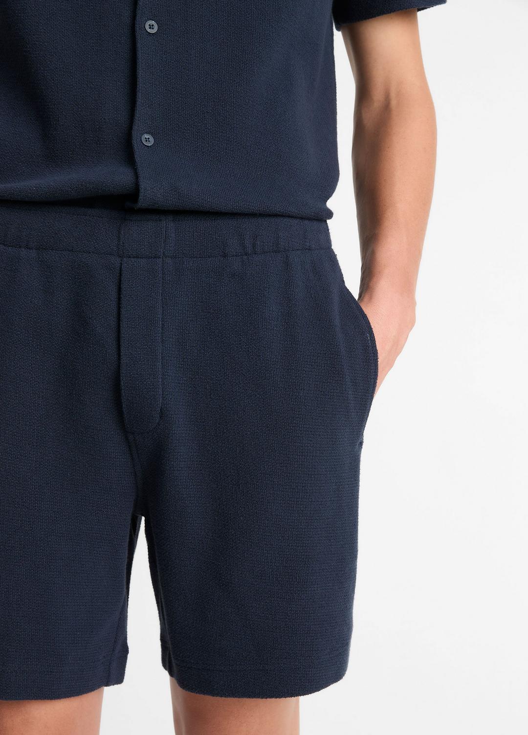VINCE | Cotton Bouclé Pull-On Short in Shorts - COASTAL BLUE