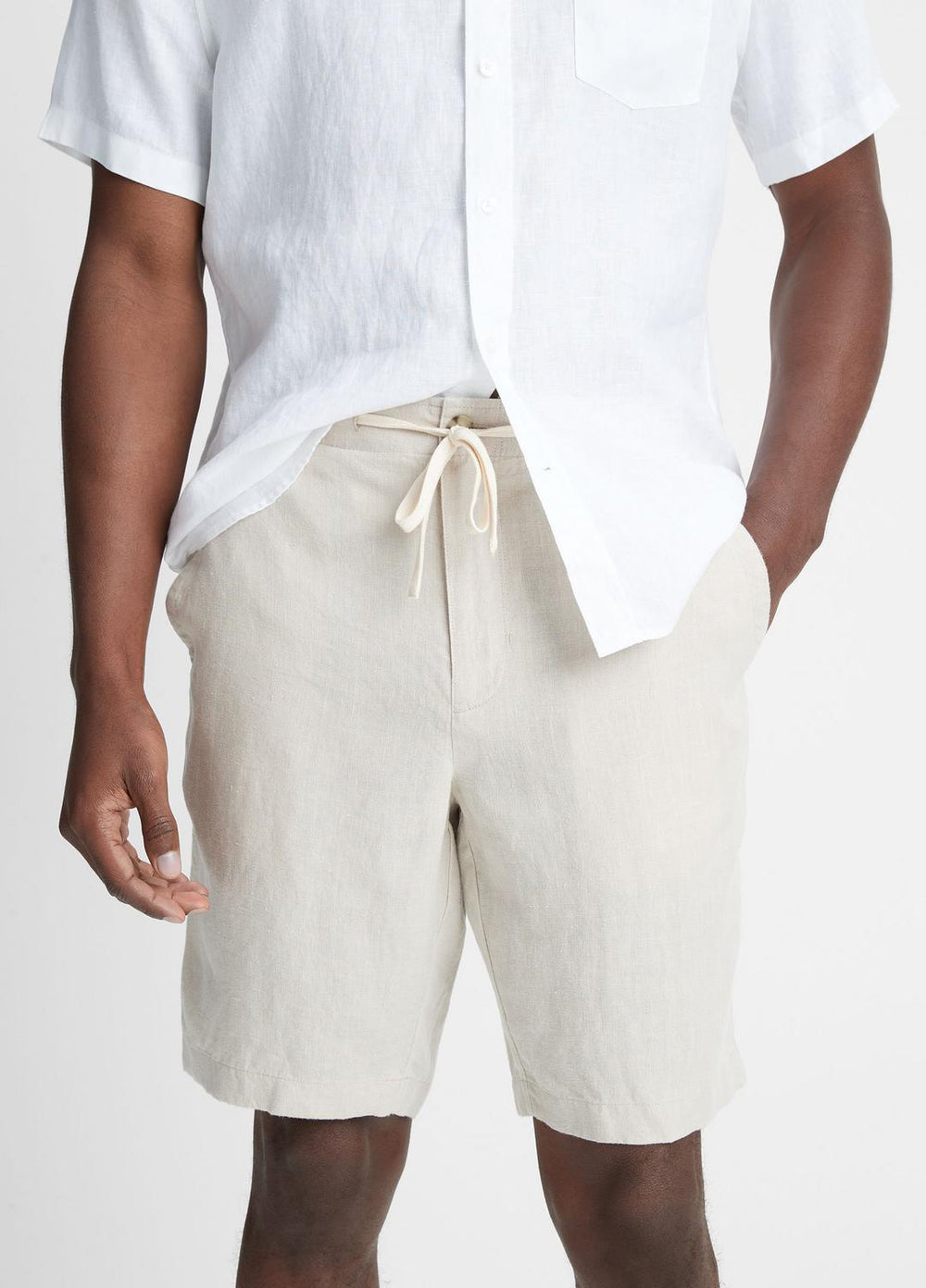 VINCE | Hemp Drawstring Short in Shorts - PUMICE ROCK