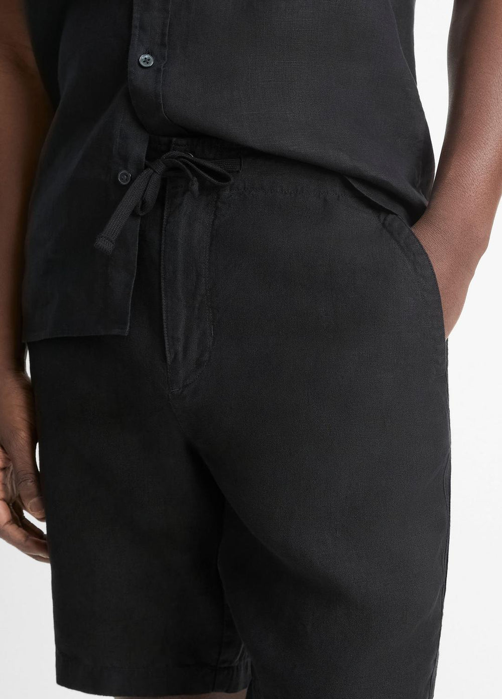 VINCE | Hemp Drawstring Short in Shorts - BLACK
